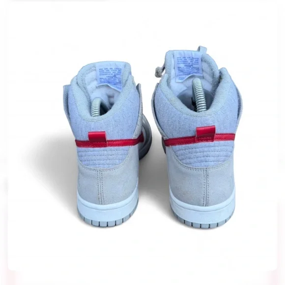 Nike Dunk High SE Athletic Club Light Smoke Grey Gym Red DH9750-001 GS Size 8W - Picture 3 of 8